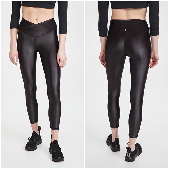 Shiny Black Workout Leggings
